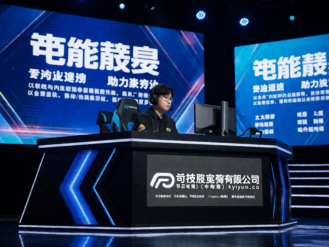 电竞赛事现场,选手在舞台上进行比赛